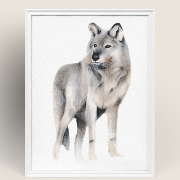 Wall Art Watercolor Wolf Poster Print Unframed - Picture 4 of 6